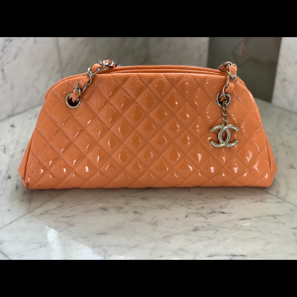 CHANEL Mademoiselle Quilted Orange Leather Satchel